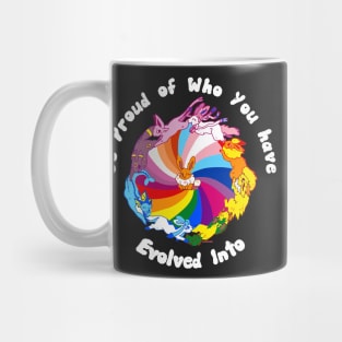 Pride Evolution - White Text Mug